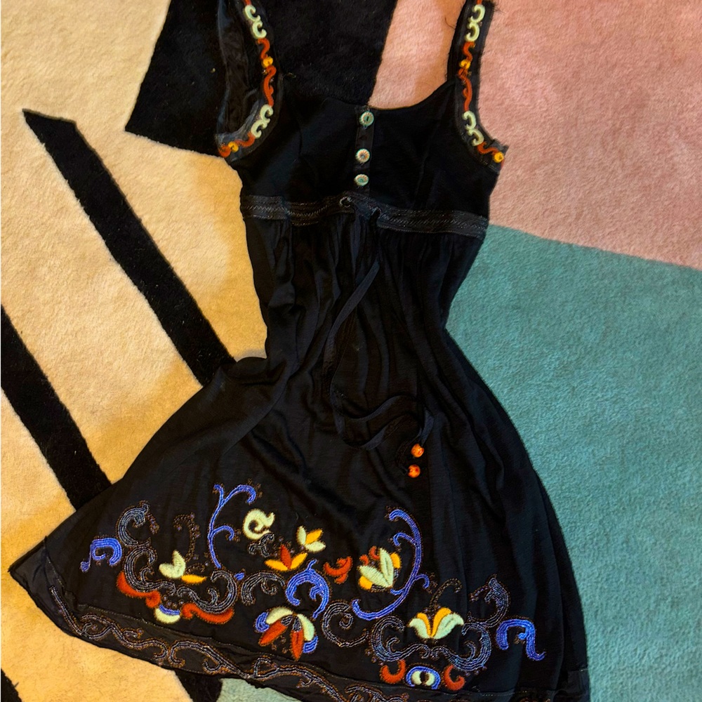 MISS ME EMBROIDERED MINI DRESS